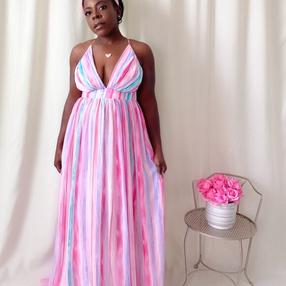 Deep V-Neck Princess Style Maxi - Picture 3 of 3